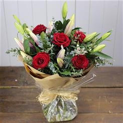Oriental Lily and Red Rose